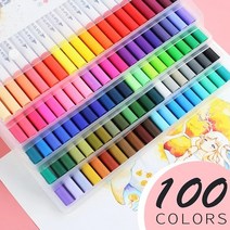 레이저 각인기 12-100 수채화 물감 펜 세트 마커 더블 헤드 브러시 드로잉 미적 전문 만화 학교 미술 용품 ​​편지지, 100가지 색상