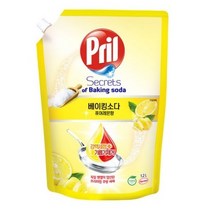 프릴 베이킹소다 세제 퓨어레몬향, 1.2L, 3개