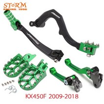 CNC 기어 쉬프터 시프트 레버 브레이크 페달 클러치 Footpegs For Kawasaki KXF450 KX450F KXF 450 2009 2010 2011-2017 2018, set A