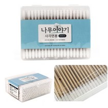 자작나무 회오리형 면봉 200P 사각포장 모텔비품 여드름면봉