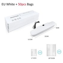 랩핑 머신 실링 기계 진공 식품 씰러 포장 50pcs Z-21 자동 가정용 씰링 220V, 흰색 50pcs 가방, 나는 플러그