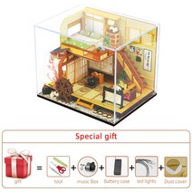 모형집 카페미니어처 DIY 큰인형의 집 Diy 미니어처 빌딩 키트 일본 빌라 미니 하우스 모델 1:24 나무 가, 13 house-014