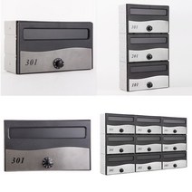다세대우편함 MB140 다크그레이블랙, 3.MB140 다크그레이블랙 깊이 160mm