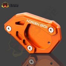 Norden901 norden 901 2023 오토바이 CNC 킥 스탠드 풋 사이드 확장 패드 서포트 플레이트 norden901, 03 주황색