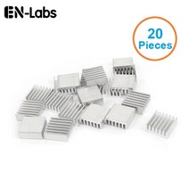전기라디에이터 방열기 캠핑용라디에이터 En-labs cpu gpu 전자 칩셋 방열용 새로운 20pcs 실버 14x14x6mm 알루미늄 방열판 라디에이터 방열판, 20x14x6mm