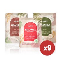 오그래 그래놀라 30gx9팩+초코크런치 3팩 추가 증정 현미 시리얼 뮤즐리 아몬드카라멜 딸기베리 초코크런치, 오그래 그래놀라 혼합x9팩+초코 3팩 추가
