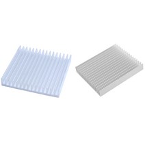2 PCS 실버 톤 알루미늄 열 확산 히트 싱크 냉각 핀 120x100x18mm & 90 x 90 x 15mm, 하나