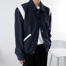 코듀로이 배색 골지 바시티 스타디움 오버핏 자켓(3color)