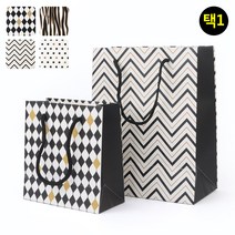 코팅 종이 손잡이 패턴 쇼핑백 선물백 쇼핑가방, 줄무늬 - 소