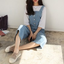 데일리앤 썸데이 와이드 청멜빵 데님 점프수트