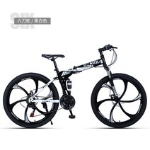 미니벨로 접이식 자전거 사이클링 시티 산악 24/26 인치 탄소강 충격 흡수기 가변 속도 더블 디스크 브레이크 오프로드 레이싱, [01] 24 Inches, [04] 30 Speed, [10] 6 Knives White