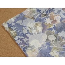 패브릭제이 30수 린넨 인견 마 꽃무늬 자수 번아웃 플라워 원단 FJ-302
