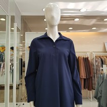 조이너스 셔츠카라의 히든여밈의 블라우스-JABS3-WRB260-네이비