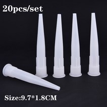 코킹건 전문가용 실리콘건 20pcs 범용 노즐 유리 접착제 팁 입 주택 설 도구, 없음