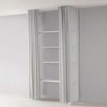 왕자행거 왕자 커튼세트_더블기둥선반용-완전밀폐형_멜란지그레이120_846(PG), 단일옵션