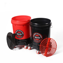 버킷 돌리 세차 용품 물통 받침대 바퀴 이동식 셀프, 싱글 배럴블랙