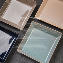 북유럽 감성컬러 고급 바체 정사각 접시 4컬러 - 국산 도자기 예쁜컬러 앞접시 반찬그릇 신혼 혼수 집들이 선물, 02 소일그레이