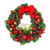 벽난로 농가 문을 위한 크리스마스 화환 겨울 화환 펜던트 꽃, ABS, 여러 가지 빛깔의