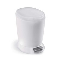 심플휴먼 6L 발스텝 원형 휴지통 미국직구, 화이트, 1개