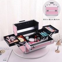 메이크업 가방 파우치 네일가방 화장품 정리함 대용량 보관함 전문가용 케이스, 분홍