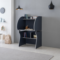 히든가구 가즈아 1인용 독서실책상 DIY 책상 집중력책상 스터디카페 독서실 자습실 기숙사, 네이비