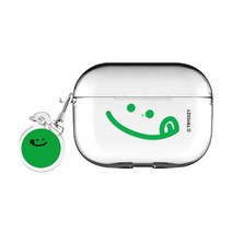 빅 와글와글 에어팟프로 / 에어팟프로2 클리어 케이스+키링 세트, 빅와글와글-그린, AirPods Pro(2세대)