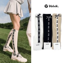 23SS 볼빅 여성 리본 로고 니삭스 반양말 VLAON204, 블랙