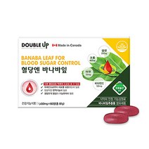 캐나다산 더블업 혈당엔바나바 60정 혈당 조절 억제 당케어 아연 셀렌 크롬 비타민 미네랄 2개월분영양제 바나바잎 추출물 분말 가루 캡슐, 2개, 120정(4개월)
