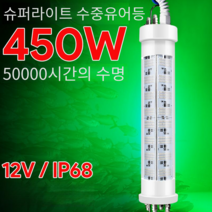 야긴 수중집어등 낚시 LED 조명 갑오징어 볼락 라이트, 220v ~ 12v 범용 200W 백색광 5m