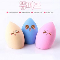 리소하우스 똥퍼프 에어퍼프 퍼프 분첩 쿠션 물방울퍼프 쿠션퍼프 케이스포함, 1개, 연핑크/물방울