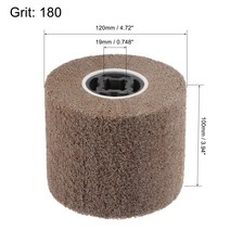 Uxcell 스테인리스 스틸용 부직포 연마 버니싱 휠 나일론 와이어 드로잉 플랩 180 그릿 120mm x, 한개옵션0