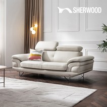 [쉐우드가구]소나 3인용 천연통가죽 기능성 소파, 블랙