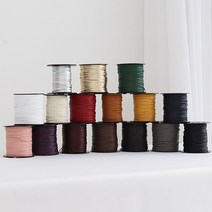 랍빠끈 납작가죽 천연가죽 끈 (3mm 5mm) 17color rdq 반지 키링 팔찌 등 DIY 가죽끈, 옐로우