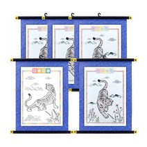 종이 족자만들기 세트 5개 도안 포함 그림 그리기