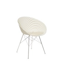 Kartell(카르텔) 의자 “SMATRIK(스마트릭) W61D55H77좌면 높이 44(cm) 화이트크롬 SFCH-K5834-B3 요시오카 토쿠닌 [국내 총 대리점 정규품]
