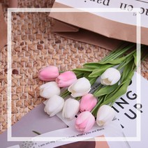 튤립 조화 조화꽃 인테리어조화 조화부케 조화꽃다발, H1튤립(화이트)