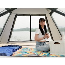 에어로그 공기주입식 팝업 에어텐트야외 텐트 3-4인 자동 휴대용 접이식 공원 피크닉 캠핑 가정용 자외선 차단제 및 비 모기, 5-8명