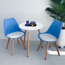 올데이즈 에펠체어 식탁의자 2p, 스카이블루화이트