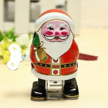 빈티지 레트로 틴토이 양철 태엽 산타 장식 소품, 단품, 1개