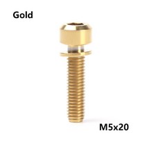 새로운 TC4 M5 16mm/18mm/20mm 티타늄 줄기 MTB 자전거 고정 볼트 나사 야외 부품, 08 M5x20-Gold