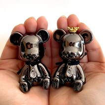 [1+1세트] 픽도큐먼트 크롬 차량용 방향제 디퓨저 베어브릭 2개, 미드 썸머 나잇 10ml, 로즈골드+로즈골드