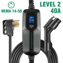 관세포함 전기차 완속 고속 휴대용 충전기타입 1 EV 충전기 40 SE J1772 휴대용 EVSE 박스 76M 케이블 닛산, 01 Type1-40A