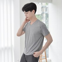 기타 바보사랑[교복몰][보카시원단] 기본 무지 브이넥 티 (8color)