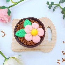 화분까지 먹는 봄꽃 슈가 컵 케이크 만들기 1인 세트 키트 미니 수제 DIY 어린이집 유치원 초등학교 유아 간식 디저트 요리놀이 노오븐 베이킹, 1개, 110g