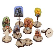 Monster Standees 및 플라잉 스탠드 베이스 건강 트래커 상태 토큰 슬롯 포함 Gloomhaven Frosthaven용 나무 업그레이드 액세서리 30개 세트