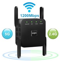 와이파이증폭기 인터넷 증폭기 wifi 익스텐더 복층 5GHz 무선 WiFi 리피터 Wi Fi 부스터 300Mbps 1200Mbps 신호 장거리 Wi-Fi 연장기, AE) 1200Mbps Black_미국 플러그