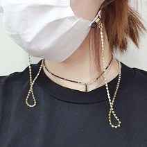 마스크분실방지 큐빅 마스크 목걸이 마스크줄, 실버