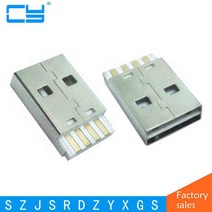 100 개/ DIY USB 2.0 A 수 어셈블리 어댑터 커넥터 플매트 카펫 러그 소켓 블랙, 01 Sided_01 < =0.5m