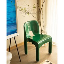 카르텔 비트라 의자 카스텔리체어 북유럽 디자인 등받이 플라스틱 카페 빈티지 야외 의자, 블랙 43CM