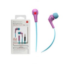 컬러풀 스마트폰 이어폰 꼬임방지 전화기이어폰 휴대폰 유선이어폰 핸드폰, 핑크